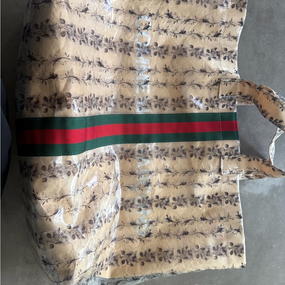 Gucci Beige Floral Transparent Tote commes des garcon collab - Picture 5 of 8